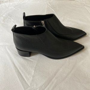 Everlane Boss Boot in Pebbled Black US 8.5 Ankle Leather Booties Pointed Toe